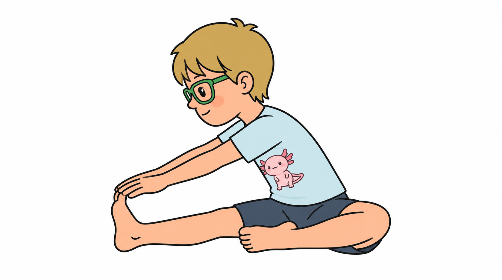 Rhys demonstrating the Long Sitting Hamstring Stretch